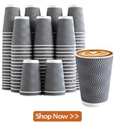 Clawsoff 120 Pack 12 oz Disposable Coffee Cups, Corrugated Insulated Ripple Wall Paper Coffee Cup...