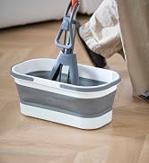 Goderewild Collapsible Plastic Bucket with Wheels 12L (3.17 Gallon) for House Cleaning, Camping, ...