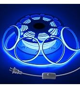 Samsion Blue COB LED Strip Lights Outdoor Waterproof 120V 65.6FT COB LED Rope Lights Indoor Super...