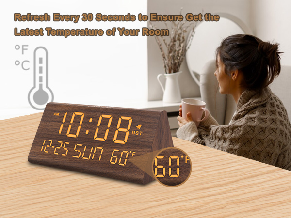 wooden alarm clock