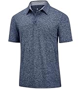 J.VER Mens Golf Polo Shirts Short Sleeve Moisture Wicking Collared Shirt Quick Dry Stretch Wrinkl...