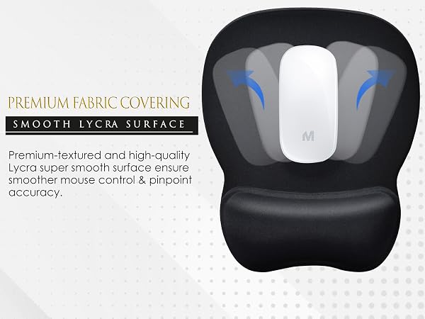 Premium-textured and high-quality Lycra cloth smooth surface allow more accurate mouse movement