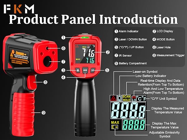 infrared thermometer laser temperature gun