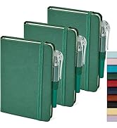 NIRMIRO 3 Pack Pocket Notebook Journals, Mini Small Leather Lined Journal Notebooks for Note Taki...