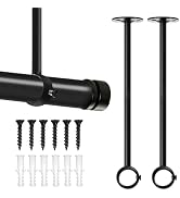 12 Inch Ceiling Curtain Rod Brackets, Heavy Duty Ceiling Curtain Rod Holders Fit 1 Inch Poles, St...