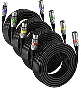EBXYA XLR Cable 20ft 4 Pack - Mic Cables Balanced DMX Cable Male to Female Suitable for Microphon...
