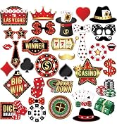 KatchOn, Casino Party Props for Game Night - Pack of 35 | Game Night Photo Booth Props | Poker Pa...