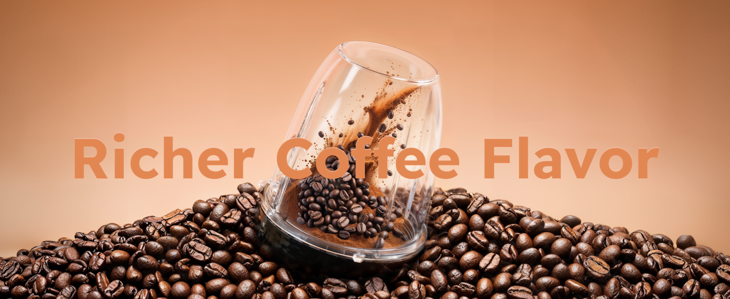 Sangcon grinding cup processes roasted coffee beans for fresh grounds and richer coffee flavor.