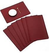 pigchcy Leather Placemats,Durable Waterproof Placemat for Dining Table,Washable Pure PVC Kitchen ...