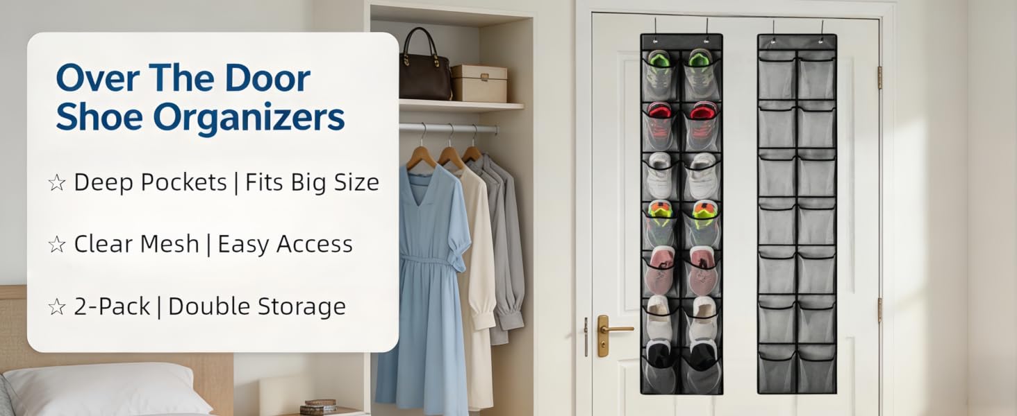 Over The Door Shoe Organizer 2 Pack
