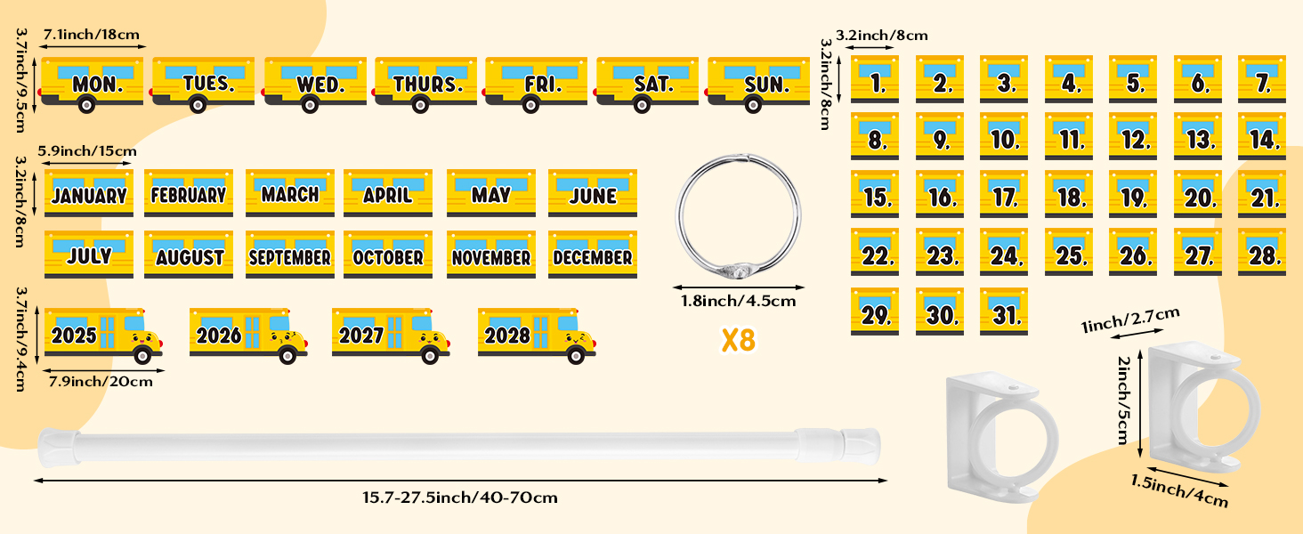 adjustable calendar holder school