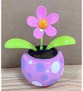 Solar Dancing Flower, Flower Solar Powered Dancing in Colorful Shape Flip Flap Animated Bobblehea...