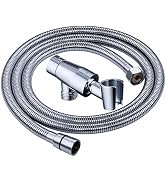 All Metal Shower Head Holder with Hose | Solid Brass Adjustable Shower Arm Mount | 74 Inch Flexib...