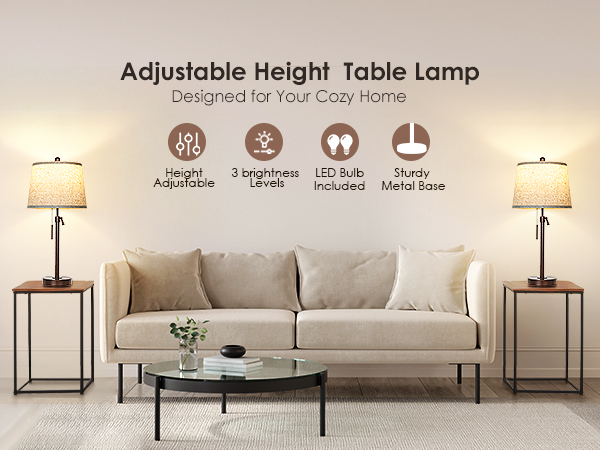 Adjustable Height Table Lamp