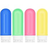 Skycase Travel Bottles for Toiletries,4 PCS 3 oz Silicone Travel Bottles,Leak Proof Travel Size B...