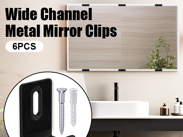 Metal Mirror Clips Black