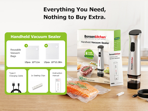 Bonsenkitchen handheld vacuum sealer