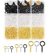 FIVEIZERO 600pcs Small Eye Pins for Jewelry Making & DIY Crafts, 3 Color Mini Eyelet Screws for A...