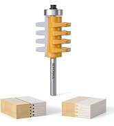 REKCKRUL Professional Reversible Finger Joint Router Bit 1/4 Inch Shank - Carbide Tipped Woodwork...