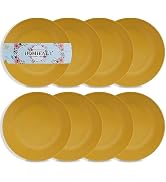 Homienly Dinner Plates Set of 8 Alternative for Plastic Plates Microwave and Dishwasher Safe Whea...