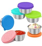 6x1.6 oz Salad Dressing Container to Go, Leakproof Reusable Stainless Steel Small Container with ...