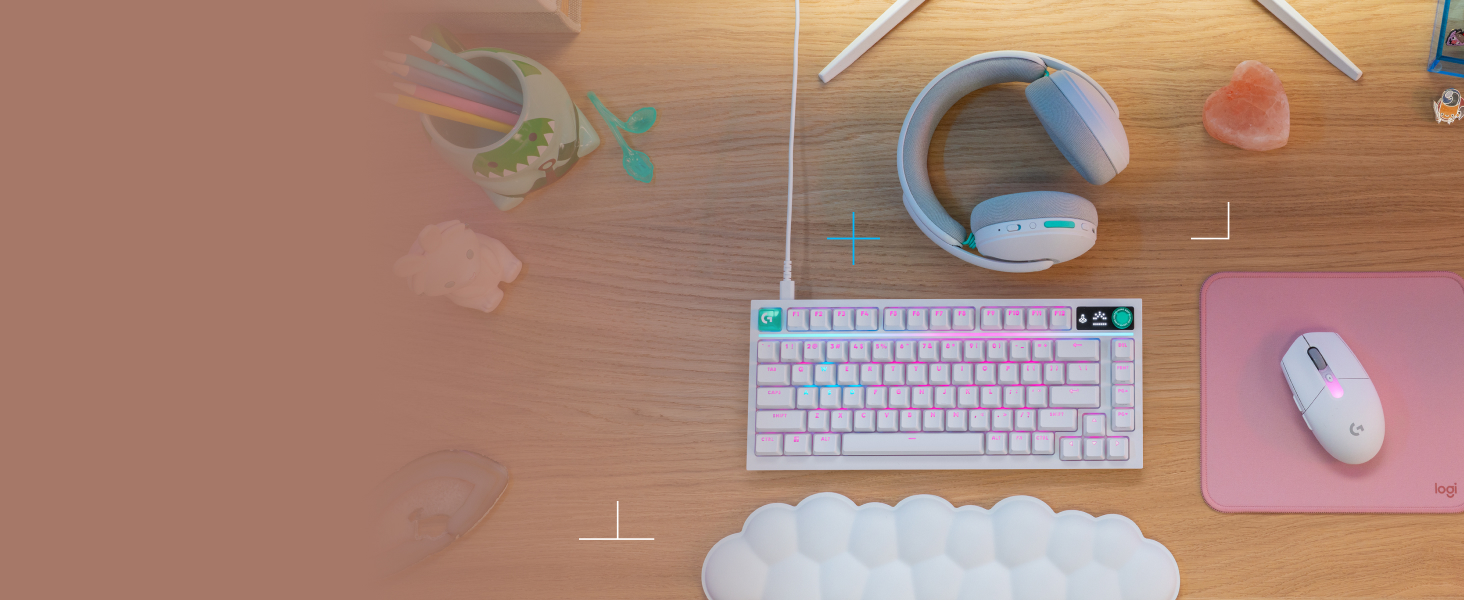 a headset, keyboard and a mouse