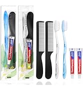 30 Pack Disposable Toothbrushes with Toothpaste and Comb for Homeless Individually Wrapped,10g Tr...