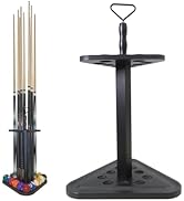JAYOBGO Pool Stick Holder Billiards Cue Rack, Pool Cue Floor Stand Holds 9 Billiard Sticks & Bill...