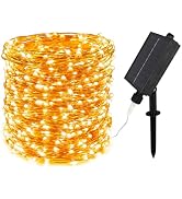 ZELUXDOT Solar String Lights Outdoor,100FT 300 LEDs Solar Fairy Lights,Waterproof Solar Powered O...