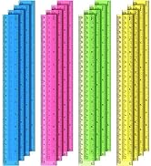 EBOOT 20 Pack Plastic Ruler 12 Inch Straight Flexible Ruler with Inches and Metric for School Cla...