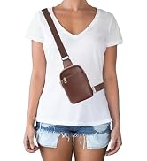 Peicees Travel Small Sling Bag Leather Crossbody Bags for Women Fanny Packs Cross Body Bag for Wo...