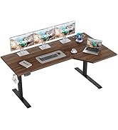 Klicelor 63 Inch L Shaped Standing Desk, Adjustable Height Corner Desk for Home Office Workstatio...
