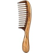 Louise Maelys Hair Comb Wooden Wide Tooth Comb for Curly Hair Detangling Sandalwood Comb