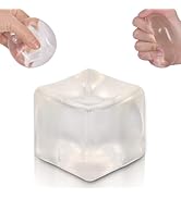 Puffwize Transparent Ice Cube Squishy Toy, 5cm(1.98") Clear Stress Cube, Soft Sensory Fidget Toy ...