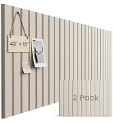Woovio Felt Bulletin Board 48"×16" Cork Board Alternative Oatmeal | 2 Pack Office Pin Board with ...