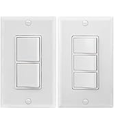 Baomain Double Combination Switch & Triple Rocker Switch with Ground Screw, 120 VAC, 15 A with Wa...