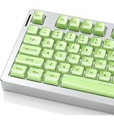 Fejwlvs Crystal Jelly Keycaps, Green Front Custom Translucent Keycaps, Cute Shine Through Keyboar...