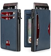 RUNBOX Slim Card Wallet for Men with ID Window – Minimalist RFID Wallet, Pop-Up Function, Ultra T...