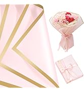 25 Sheets Pink Flower Wrapping Paper, Bouquet Wrapping Paper Waterproof Floral Paper for Gift Box...