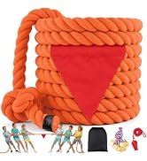 HOKINETY Tug of War Rope for Kids & Adults - 20ft Soft Cotton Outdoor Pulling Rope with Flag for ...