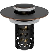 iFealClear All Metal Bathroom Sink Stopper, Pop Up Sink Drain Strainer with Removable Stainless S...