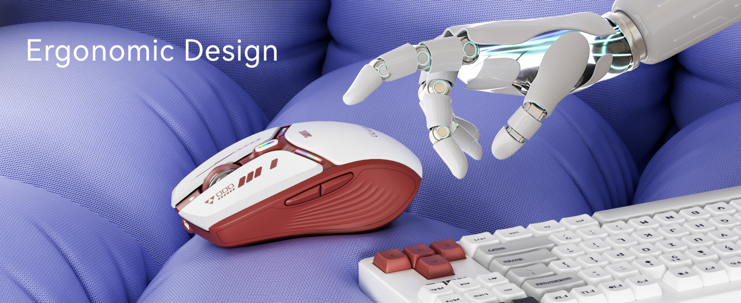 V19 mouse ergonomic design red