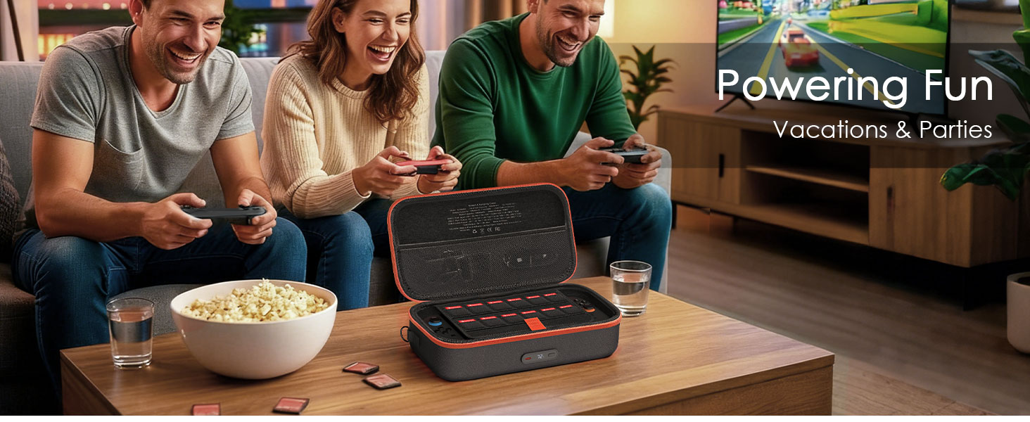 Nintendo switch 2 charging travel case carrying battery charger wireless cordless bag