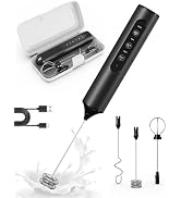 Soenglyun 3-Speed Rechargeable Electric Milk Frother Handheld Foam Maker | 3 Interchangeable Whis...