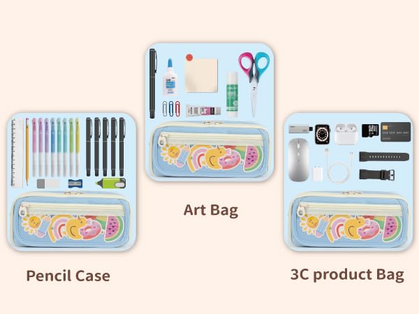 pencil case for girls boy pencil case kids pouch large big capacity Dinosaur art soft marker kids