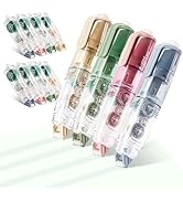 4 Pcs Double Sided Tape Roller with 8 Refills, Retractable Glue Tape Roller, Adhesive Tape Dispen...