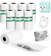 Mini Sticker Printer Label - 8 Rolls 53x28mm Continuous Thermal Paper for Miouca Thermal Label Pr...