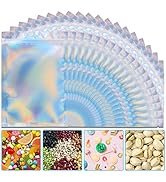 50 Pack Holographic Bags, 3'' x 4‘’ Packaging Bags for Small Business, Mylar Bags, Resealable Sme...