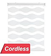 LazBlinds No Tools No Drill Cordless Dual Layer Zebra Roller Blinds, Light Filtering Sheer Shades...
