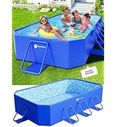 Foldable Pool, Large Non-Inflatable Swimming Pool for Kids,Adult Collapsible Pools Hard Plastic S...
